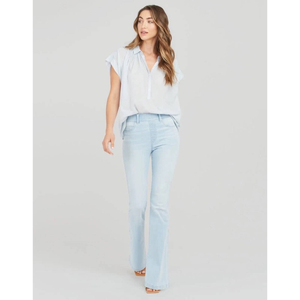 Spanx Flare Comfort Stretch Denim Pull On‎ Jean 20348R Retro Light Wash XL